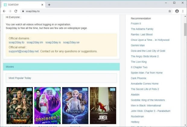 Soap2Day, a free video service that may conceal risks under the hood