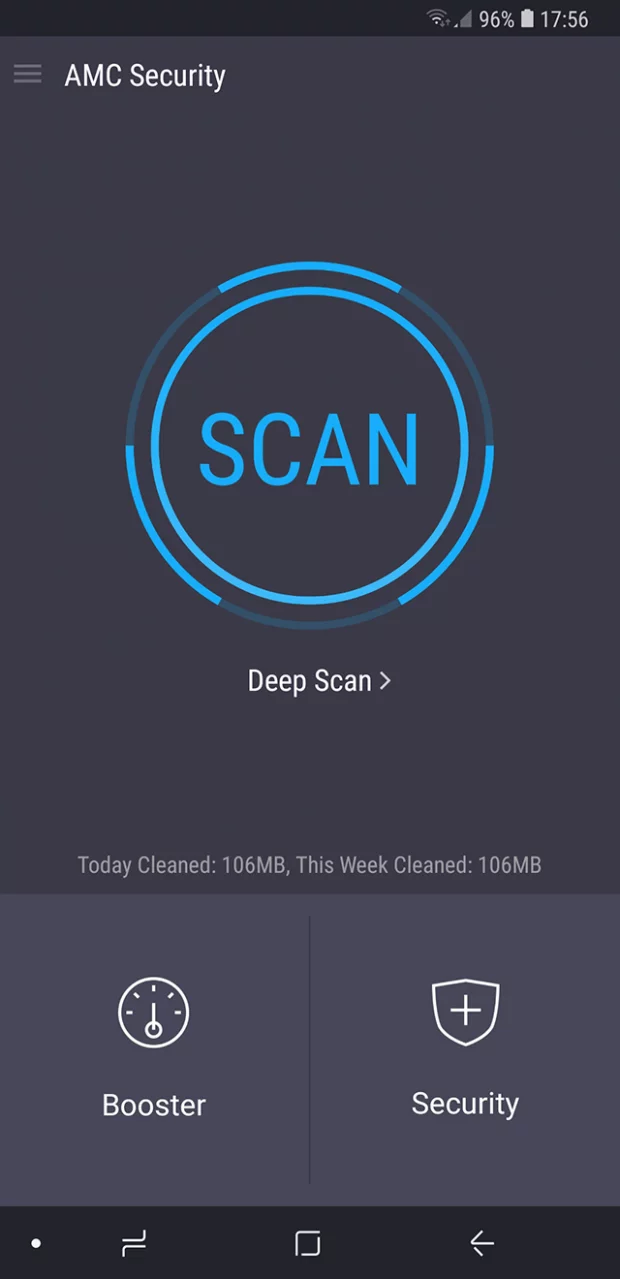 AMC Security Pro for Android main GUI