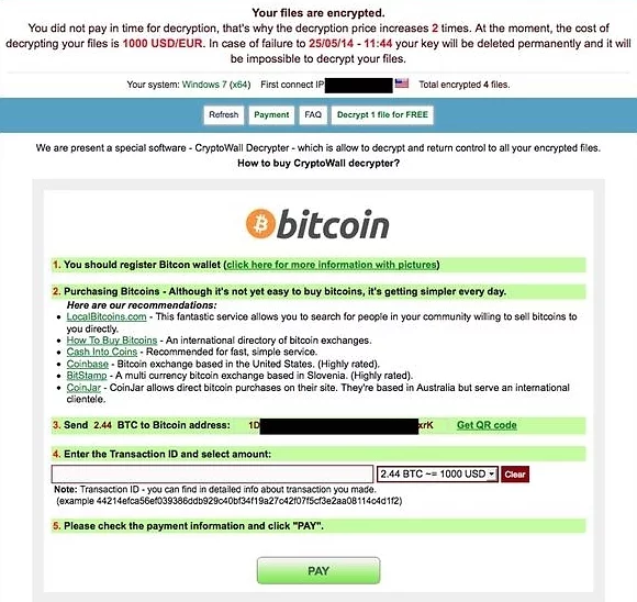 CryptoWall alert displayed to victims who didn't pay on time CryptoWall alert displayed to victims who didn't pay on time