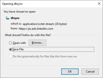 The annoying dbsync download dialog The annoying dbsync download dialog