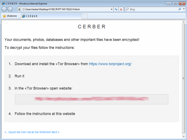 HTML version of Cerber ransom instructions