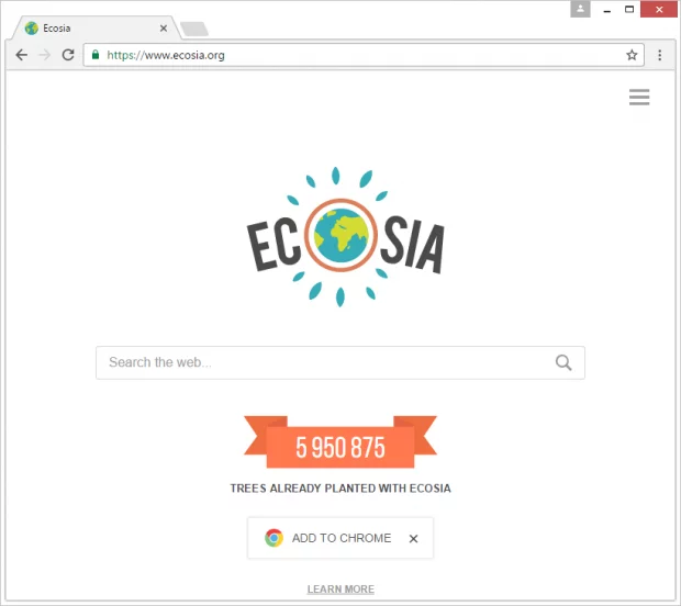 Ecosia.org search page