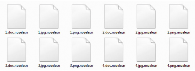 Hostage files labeled with the weird .nozelesn extension