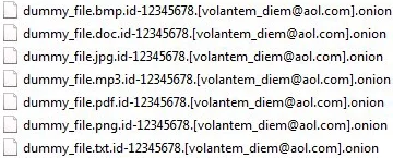 The look of files affected by Onion ransomware