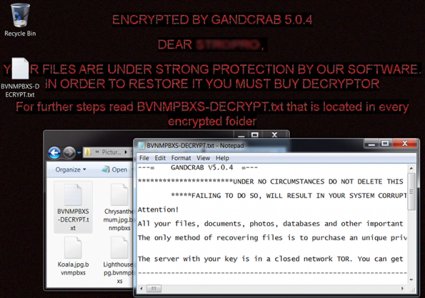 GandCrab 5.0.4 ransomware wreaking havoc with an infected host