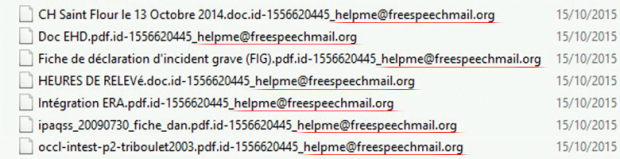 Personal files encrypted by the helpme@freespeechmail.org ransom trojan