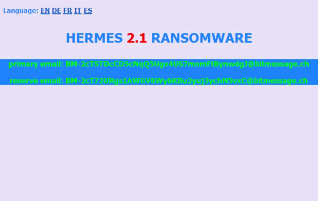 Hermes 2.1 ransom note