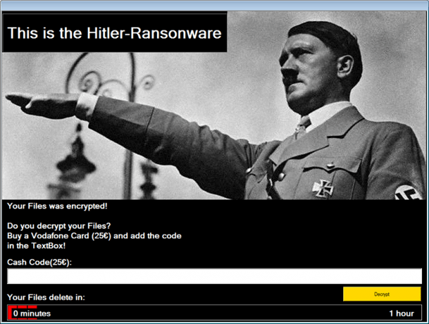 The verbose Hitler-Ransomware warning screen