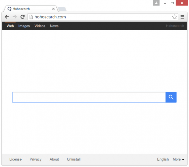 Hohosearch.com mimics a reputable search provider but it’s a dummy