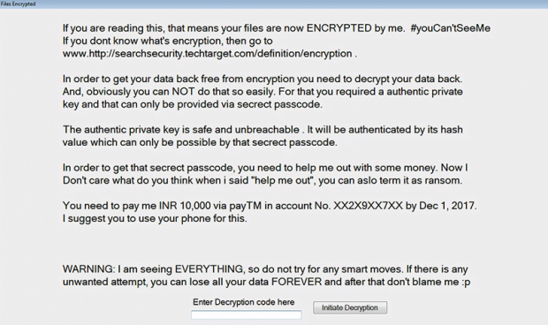 Rescue note dropped by iGotYou ransomware