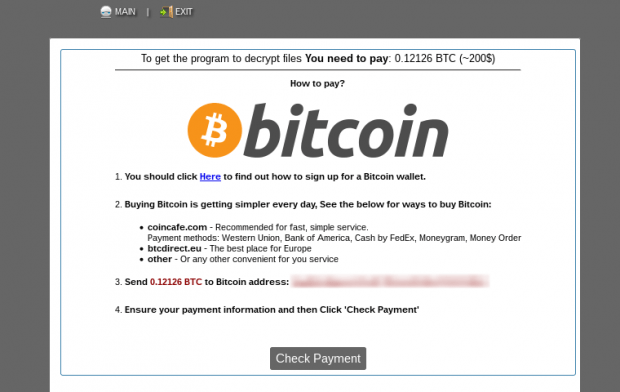 Payment site used by UIWIX virus