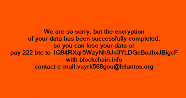 Rogue ransom note displayed by a previous edition of KillDisk