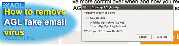 AGL electricity bill email scam infecting with Cryptolocker virus