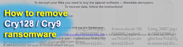 Remove Cry128 / Cry9 ransomware and decrypt locked files