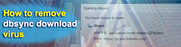 Dbsync download virus: px.ads.linkedin.com popups removal