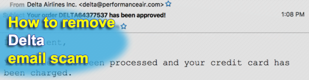 Delta email scam – beware of fake emails from delta@performanceair.com
