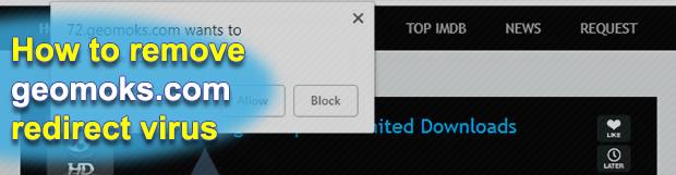 Get rid of geomoks.com redirect popup virus
