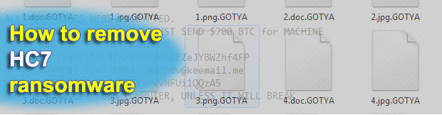 HC7 ransomware removal: how to recover .GOTYA files