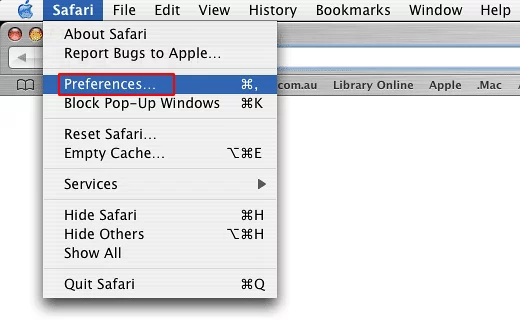 Open up Safari preferences