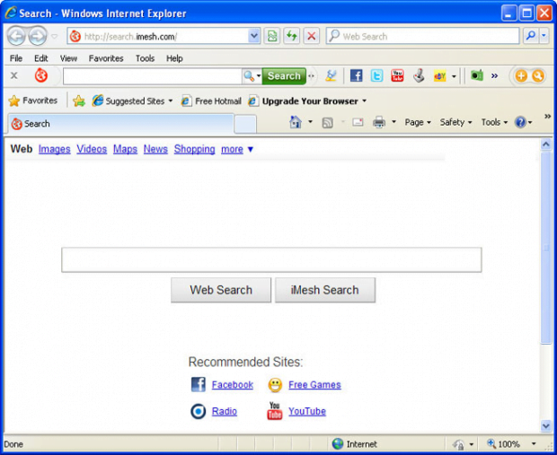 iMesh Search taking over Internet Explorer