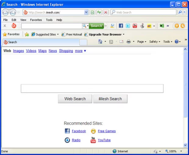 iMesh Search taking over Internet Explorer