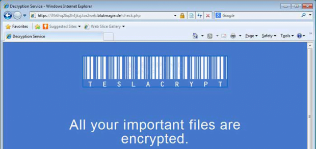 TeslaCrypt Decryption Service site