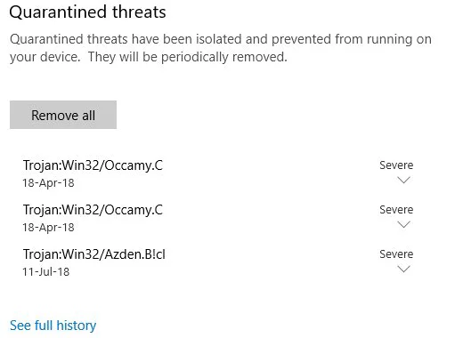 Trojan:Win32/Occamy.C quarantined by security suite as a severe threat Trojan:Win32/Occamy.C quarantined by security suite as a severe threat