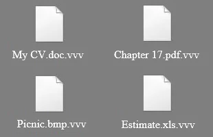 The .vvv extension added to files on affected workstation