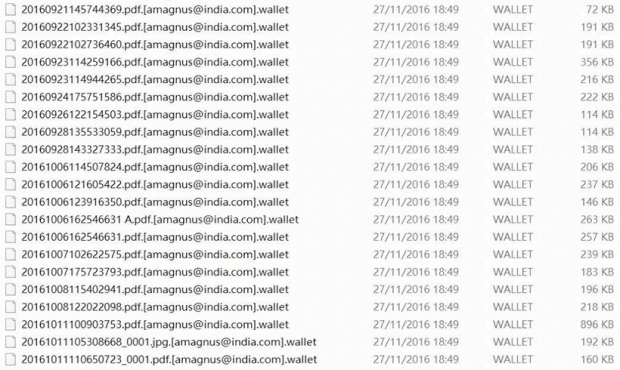 The .wallet file ransomware in action