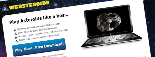 Websteroids' dedicated site screenshot Websteroids' dedicated site screenshot