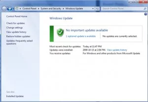 Windows Update screen