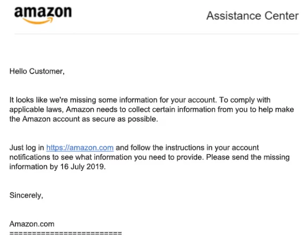 Word document attached to the fraudulent message