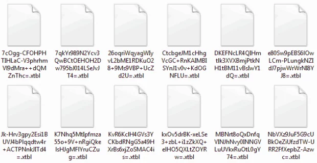 Jumbled files with .xtbl extension Jumbled files with .xtbl extension